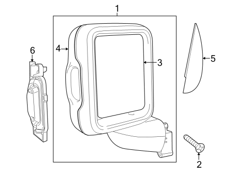 2025 Jeep Wrangler Outside Mirrors Diagram