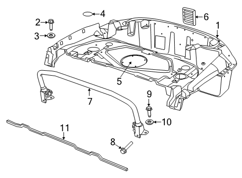 2016 Dodge Viper Rear Floor & Rails Diagram