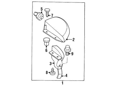 1994 Dodge Stealth Quarter Panel, Exterior Trim Diagram