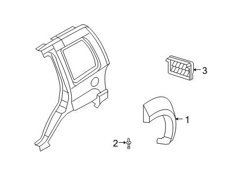 2009 Jeep Liberty Exterior Trim - Quarter Panel Diagram