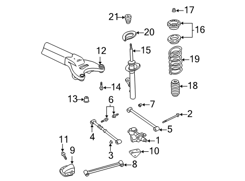 2000 Chrysler Concorde Rear Suspension Components, Stabilizer Bar, Trailing Arm Diagram