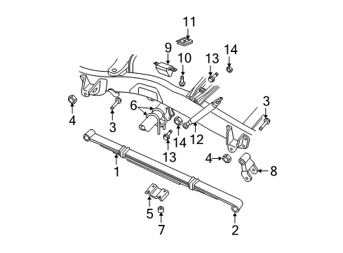 2000 Dodge Dakota Rear Suspension Components, Stabilizer Bar Diagram