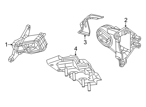 2019 Jeep Wrangler Engine & Trans Mounting Diagram