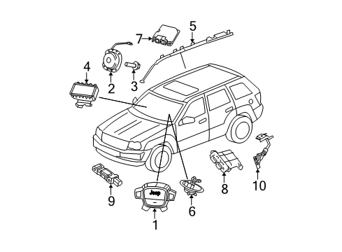 2009 Jeep Commander Air Bag Components Diagram