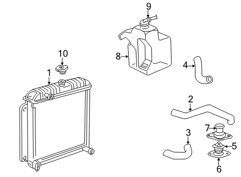 2002 Dodge Ram 2500 Van Radiator & Components Diagram