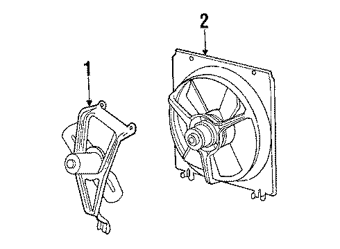 1985 Chrysler LeBaron Radiator & Components, Radiator Support, Cooling Fan, Water Pump Diagram