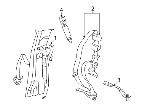 2010 Dodge Ram 2500 Rear Seat Belts Diagram