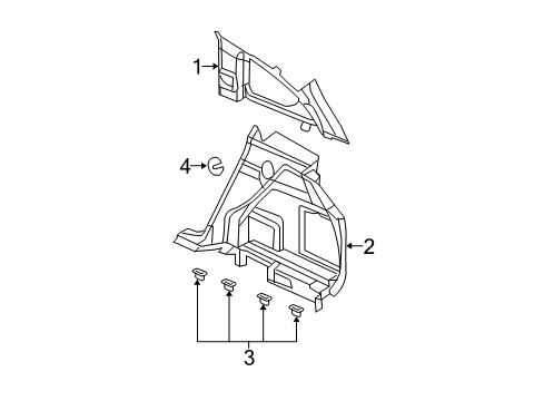 2009 Dodge Caliber Interior Trim - Quarter Panels Diagram