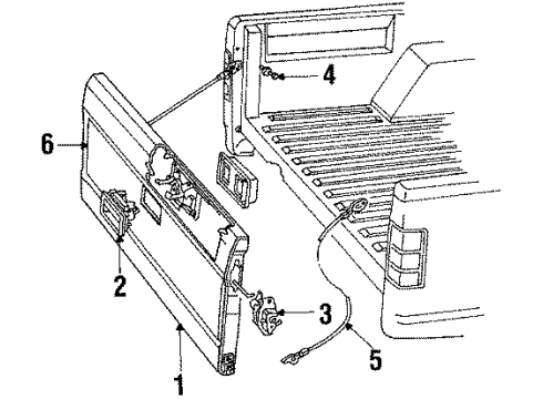 1993 Dodge Dakota Tail Gate Diagram