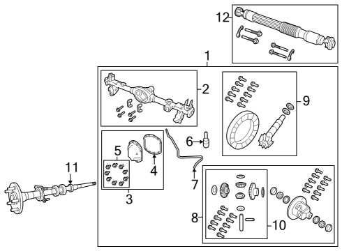 2020 Jeep Gladiator Axle Housing - Rear Diagram