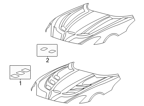 2016 Dodge Viper Exterior Trim - Hood Diagram