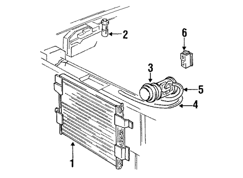 1993 Dodge Dakota A/C Condenser, Compressor & Lines Diagram