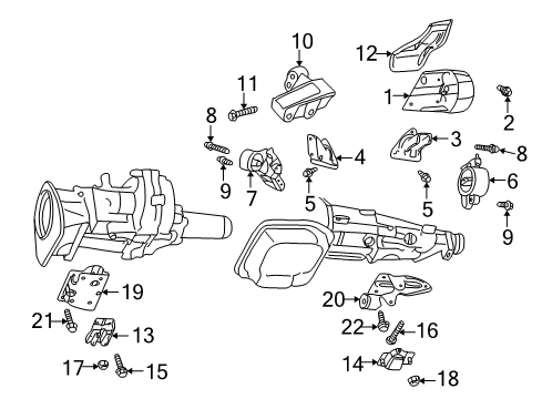 2003 Dodge Durango Engine & Trans Mounting Diagram
