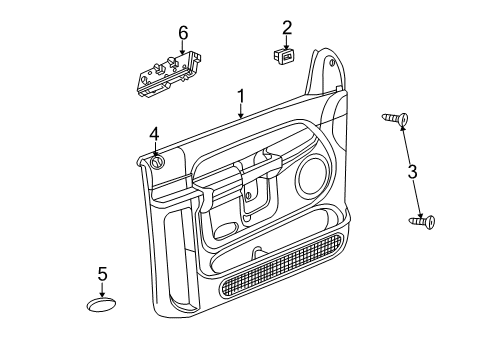 2003 Dodge Ram 2500 Interior Trim - Front Door Diagram
