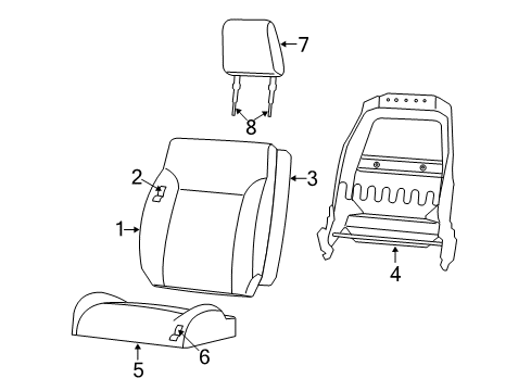 2011 Dodge Nitro Front Seat Components Diagram 1 - Thumbnail