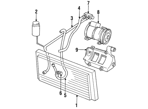 1997 Chrysler Concorde A/C Condenser, Compressor & Lines Diagram
