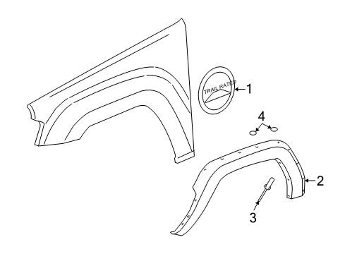 2009 Jeep Commander Exterior Trim - Fender Diagram