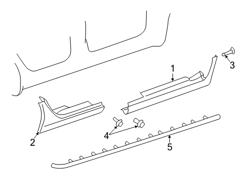 2000 Chrysler Concorde Exterior Trim - Pillars, Rocker & Floor Diagram