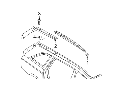 2005 Chrysler Pacifica Exterior Trim - Roof Diagram