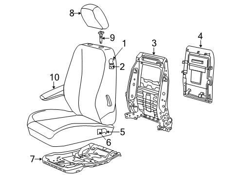2015 Dodge Grand Caravan Front Seat Components Diagram