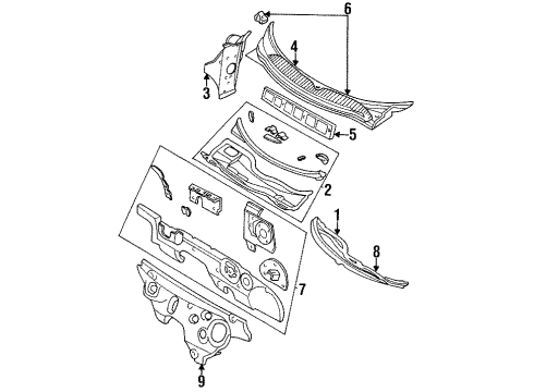 1997 Chrysler Cirrus Cowl Diagram