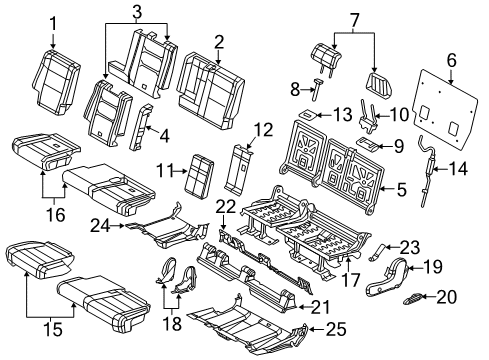 2017 Dodge Durango Rear Seat Components Diagram 2 - Thumbnail