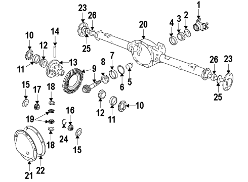 2009 Dodge Durango Rear Axle, Differential, Propeller Shaft Diagram