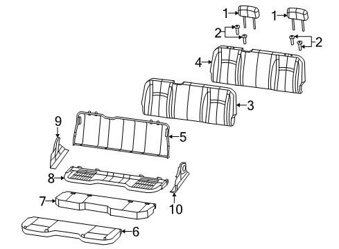 2017 Ram 3500 Rear Seat Components Diagram