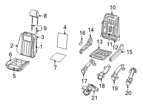 2008 Chrysler Aspen Front Seat Components Diagram