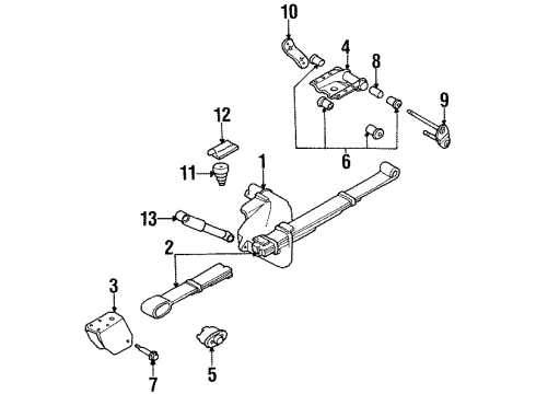 2000 Dodge Grand Caravan Rear Axle, Stabilizer Bar, Suspension Components Diagram