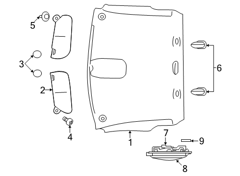 2021 Ram 1500 Classic Interior Trim - Cab Diagram