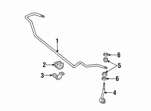 1997 Jeep Cherokee Stabilizer Bar & Components - Front Diagram