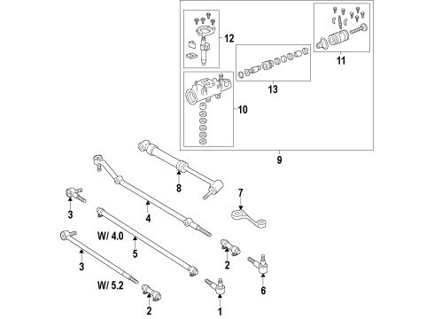 1995 Jeep Grand Cherokee P/S Pump & Hoses, Steering Gear & Linkage Diagram 1 - Thumbnail