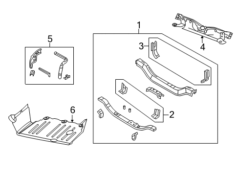 2017 Jeep Patriot Radiator Support, Splash Shields Diagram
