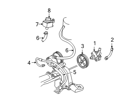 2002 Dodge Grand Caravan P/S Pump & Hoses, Steering Gear & Linkage Diagram