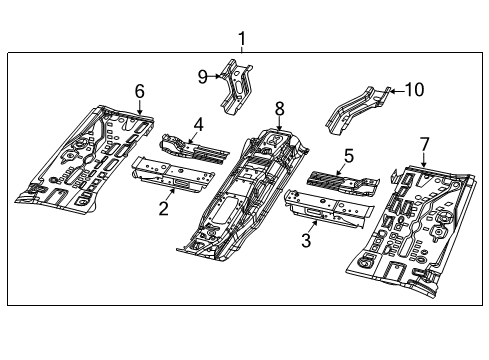 2019 Jeep Compass Pillars, Rocker & Floor - Floor & Rails Diagram