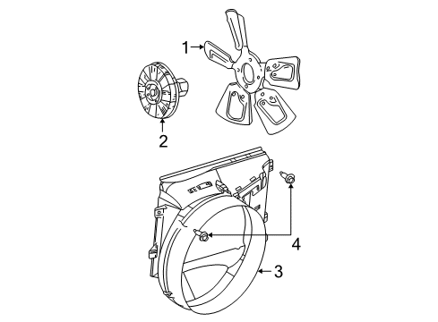 2005 Dodge Ram 1500 Cooling System, Radiator, Water Pump, Cooling Fan Diagram 1 - Thumbnail