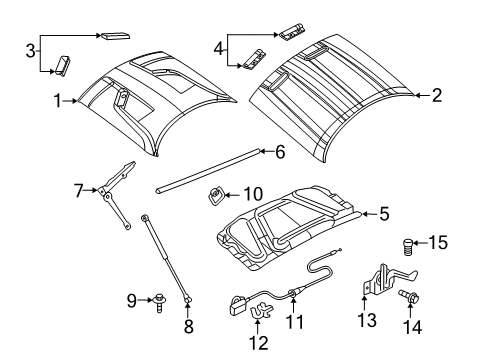 2023 Dodge Challenger Hood & Components Diagram 2 - Thumbnail