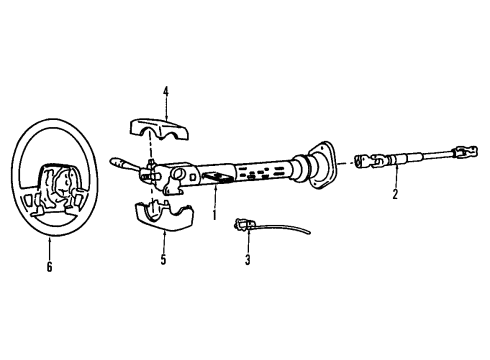 1997 Jeep Grand Cherokee Steering Column & Wheel, Shroud, Switches & Levers Diagram 2 - Thumbnail
