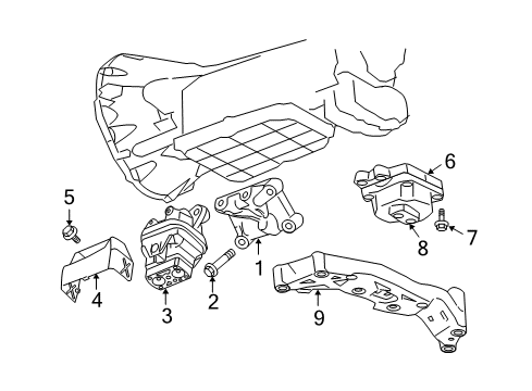 2005 Dodge Magnum Engine & Trans Mounting Diagram