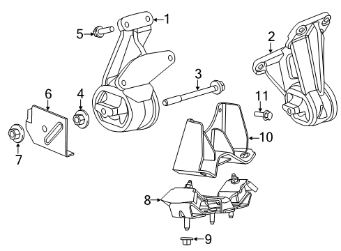 2024 Ram 1500 Classic Engine & Trans Mounting Diagram