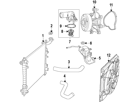 2016 Dodge Durango Cooling System, Radiator, Water Pump, Cooling Fan Diagram 3 - Thumbnail