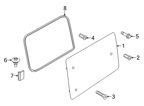 2018 Ram ProMaster City Side Loading Door - Glass & Hardware Diagram