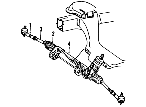1993 Dodge Dakota P/S Pump & Hoses, Steering Gear & Linkage Diagram