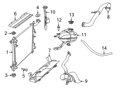 2014 Jeep Grand Cherokee Radiator & Components Diagram 1 - Thumbnail