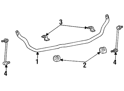2000 Dodge Grand Caravan Stabilizer Bar & Components - Front Diagram