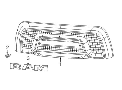 2017 Ram 2500 Grille & Components Diagram