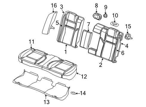 2010 Chrysler 300 Rear Seat Components Diagram 3 - Thumbnail