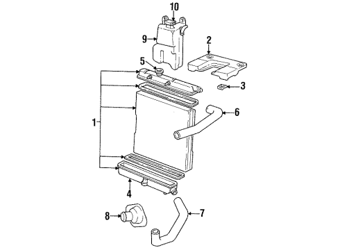 1991 Chrysler Town & Country Radiator & Components Diagram