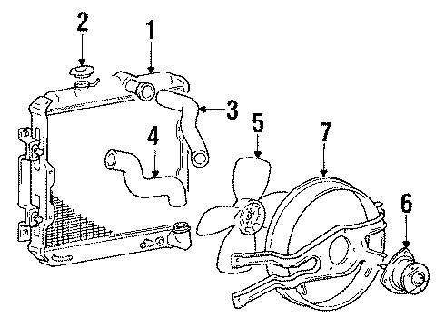 1989 Dodge Colt Radiator & Cooling Fan Diagram 4 - Thumbnail